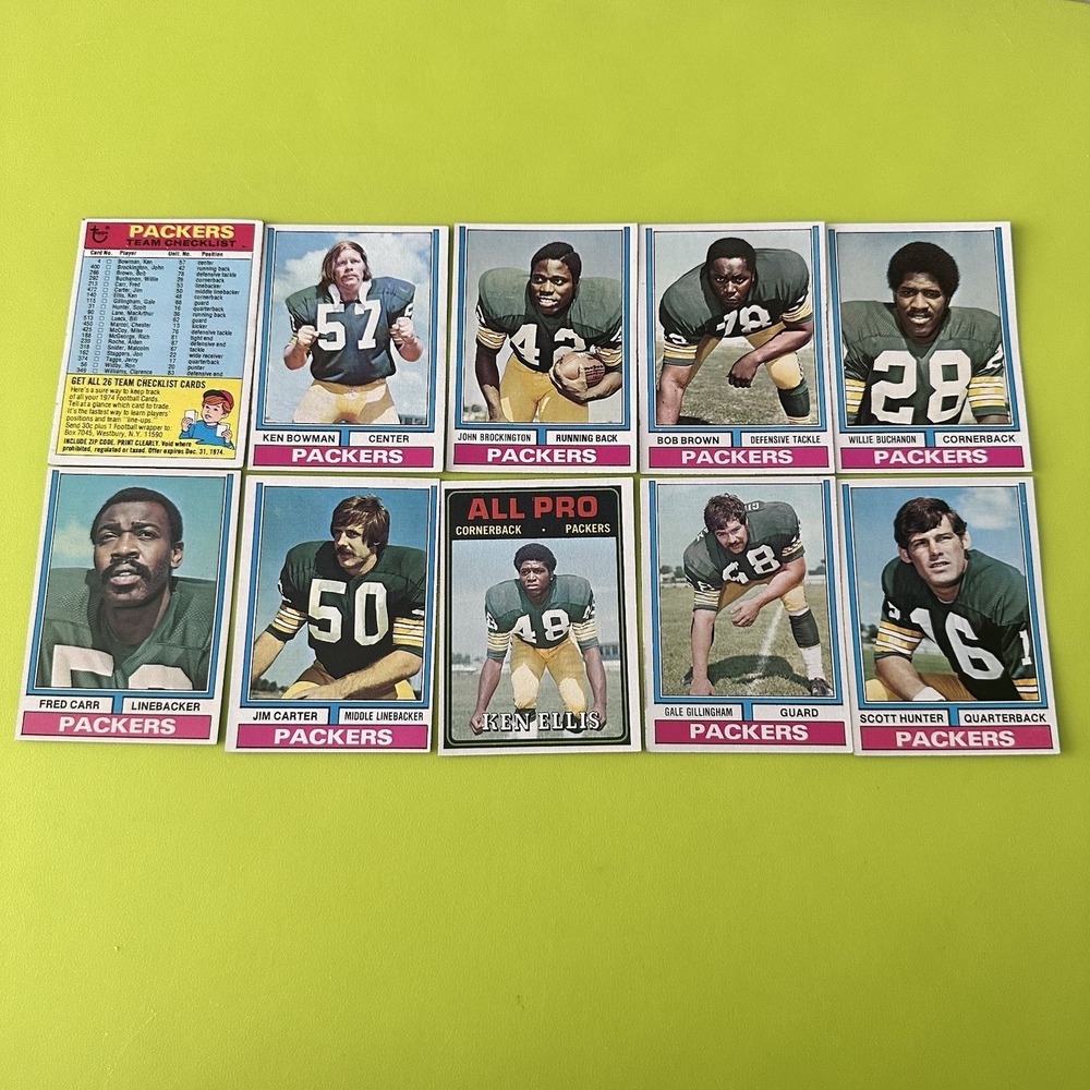 1974 Topps Green Bay Packers Team Set